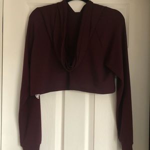 Burgundy cropped hoodie